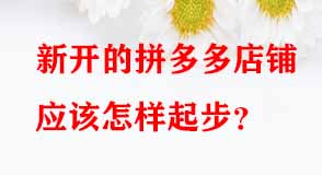 新開(kāi)的拼多多店鋪應(yīng)該怎樣起步